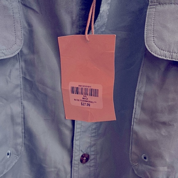 Red Head Blue Casual Button Down Shirt Lightweight - Picture 3 of 5